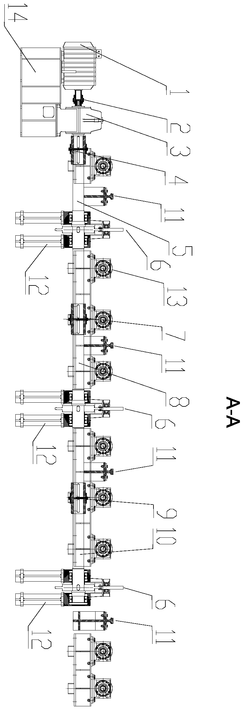 Steel billet feeding device in cutting area