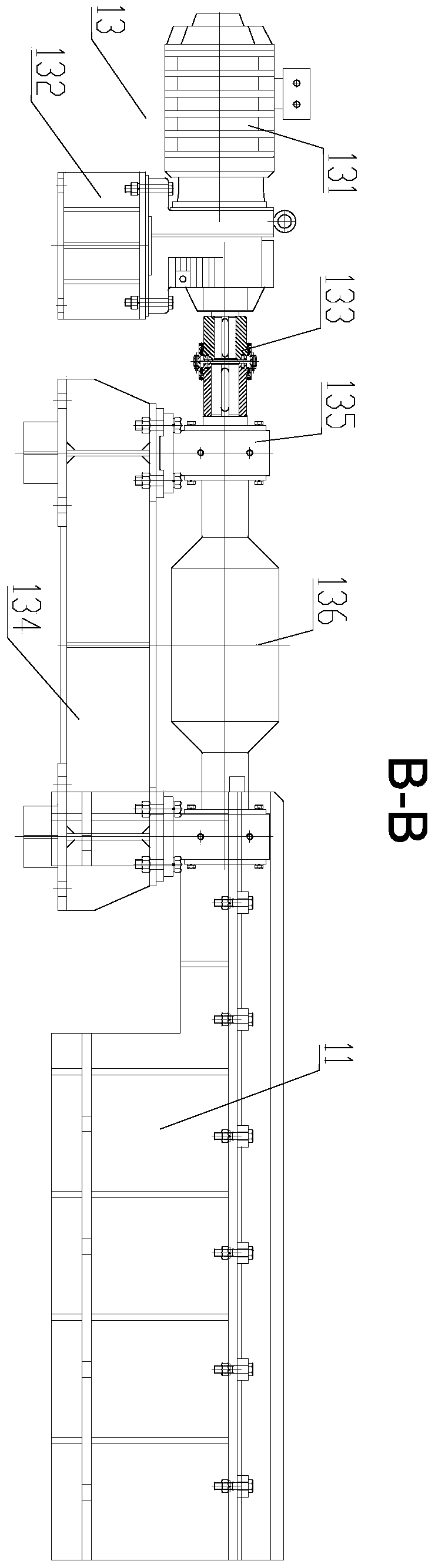 Steel billet feeding device in cutting area