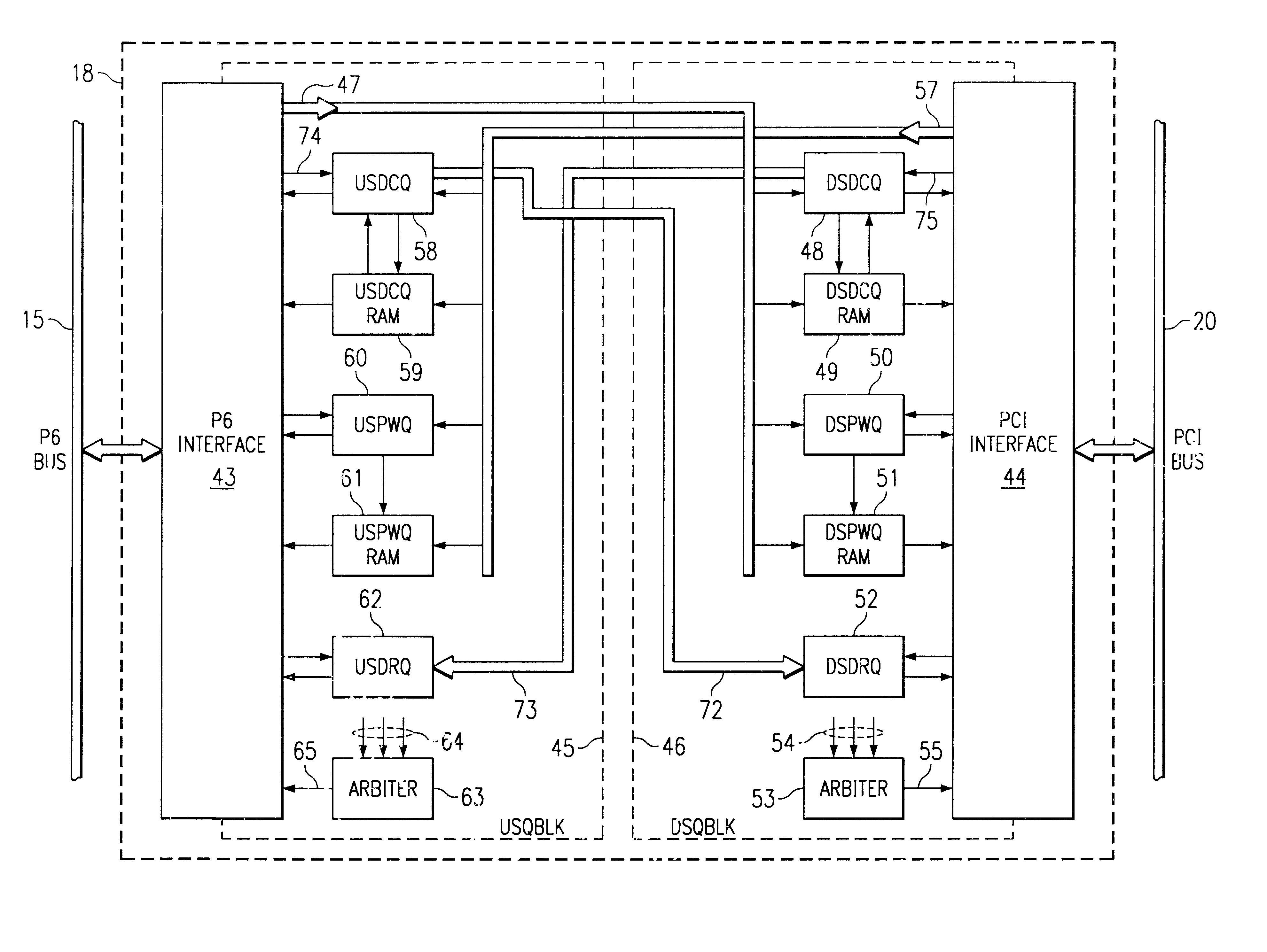 Bus-to-bus bridge in computer system, with fast burst memory range
