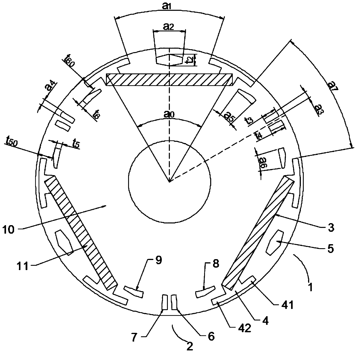 Rotor structure, motor and household electrical appliance