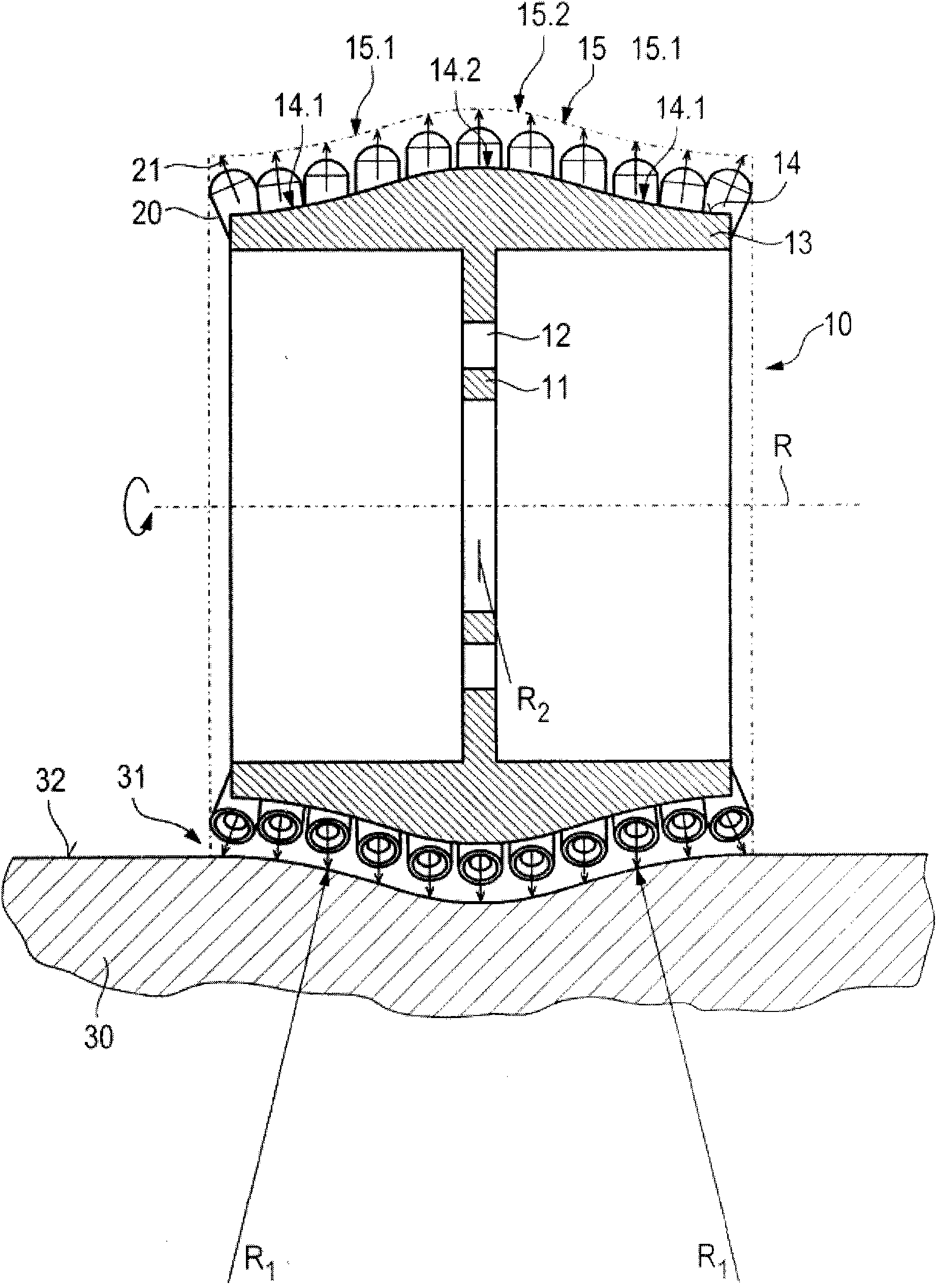 Cutting unit for producing a road marking, and road marking