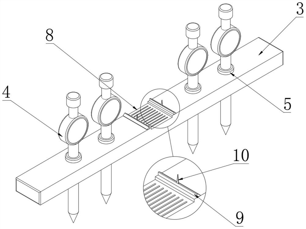 Device for measuring surface shape tolerance of curved surface lining plate of cylindrical surface steel support