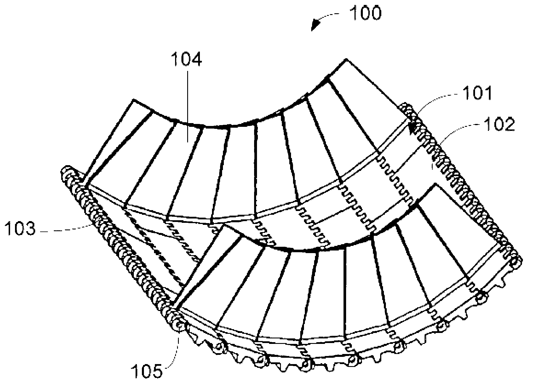 Deformable baffle of conveying belt