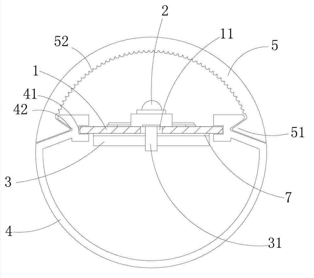 Efficient-radiation LED lamp and production method thereof