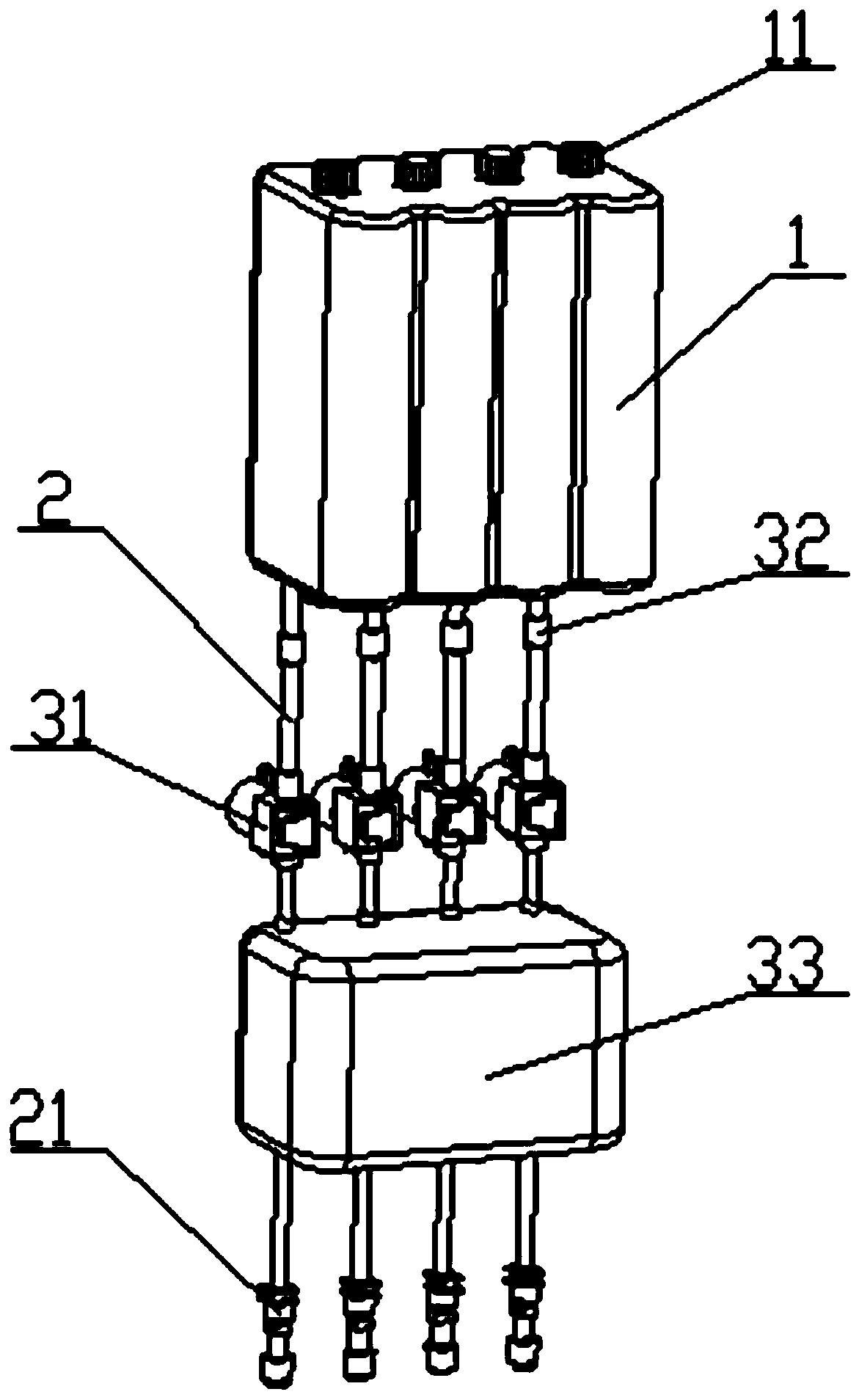 A variable spraying system suitable for drones