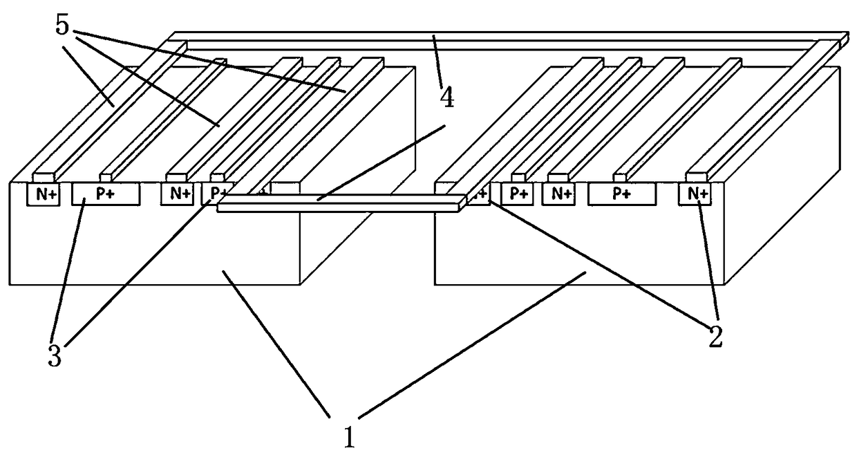 A structure and design method of a double three-hole vertical Hall device