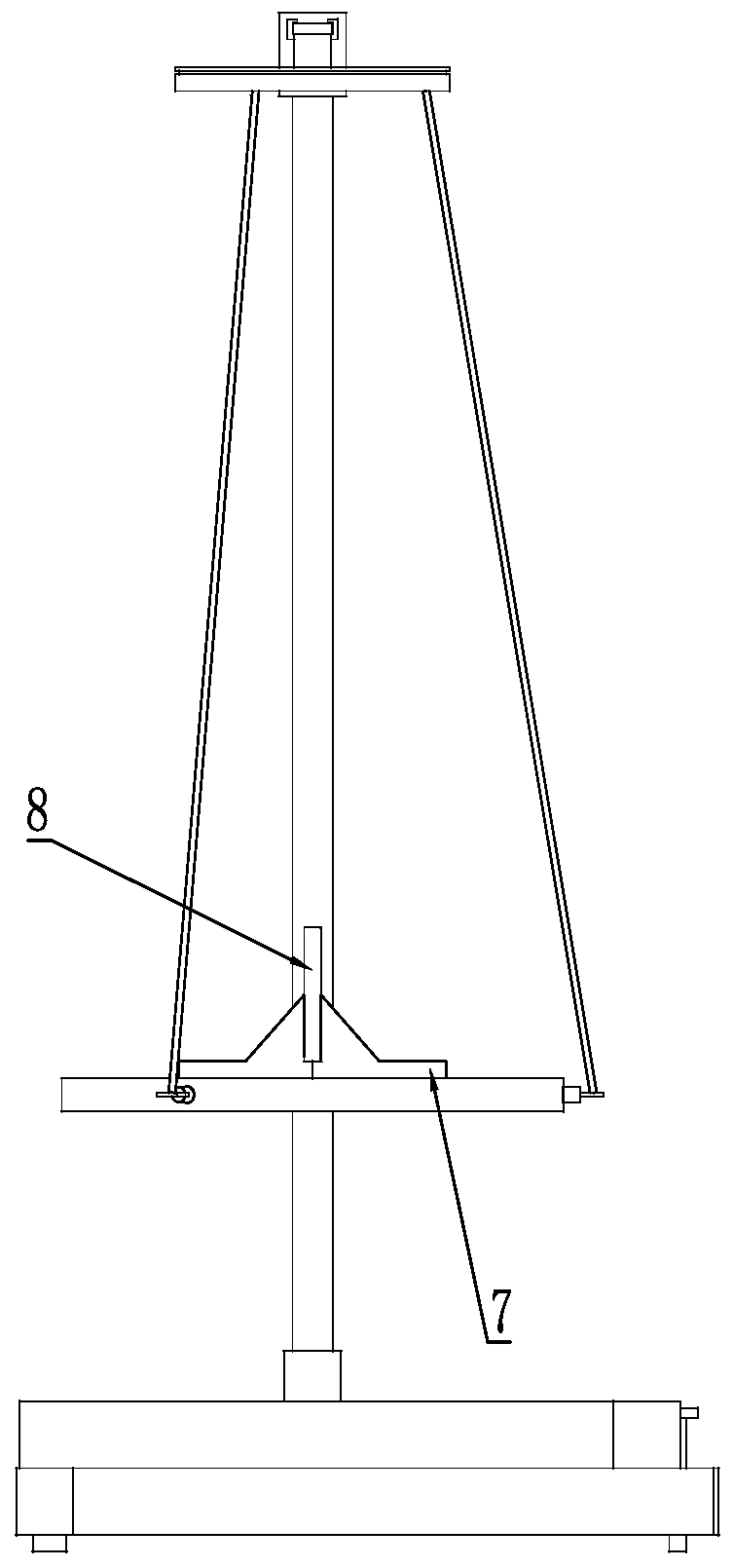 Three-line pendulum capable of verifying rigid body rotational inertia perpendicular axis theorem