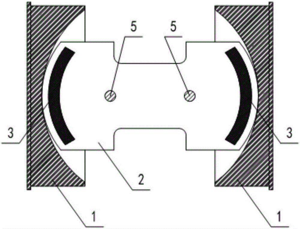 Symmetric rotating type energy dissipation connecting piece