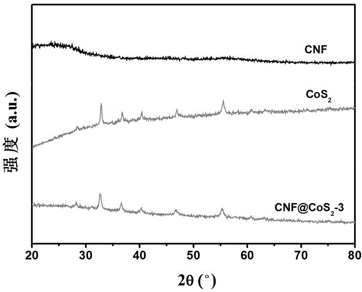 Cobalt disulfide/carbon nanofiber composite material and preparation method thereof