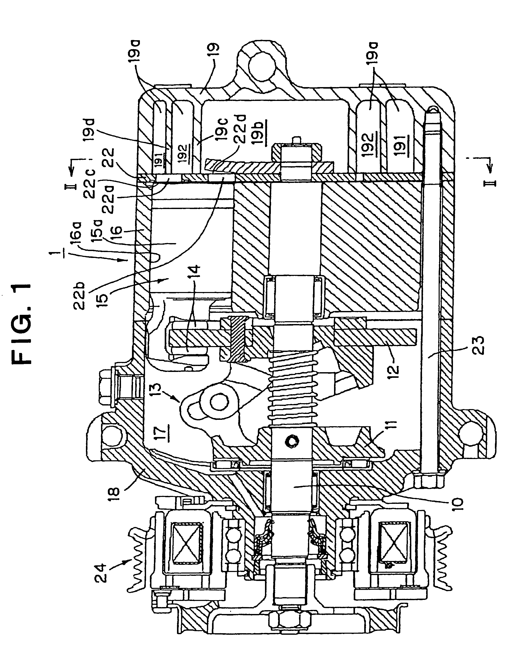 Multi-cylinder, reciprocating compressors for air conditioning systems mounted in vehicles