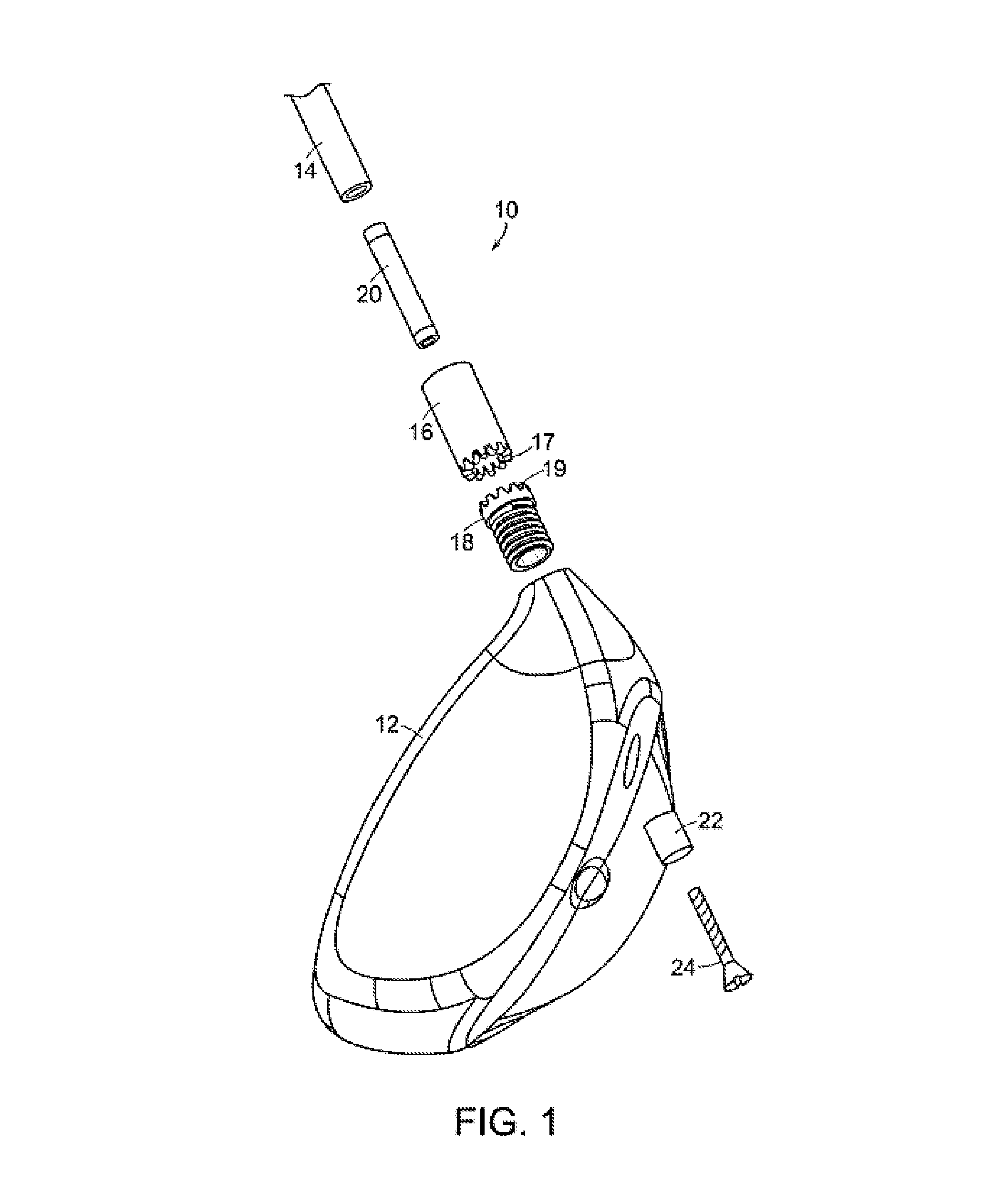 Interchangeable shaft and club head connection system