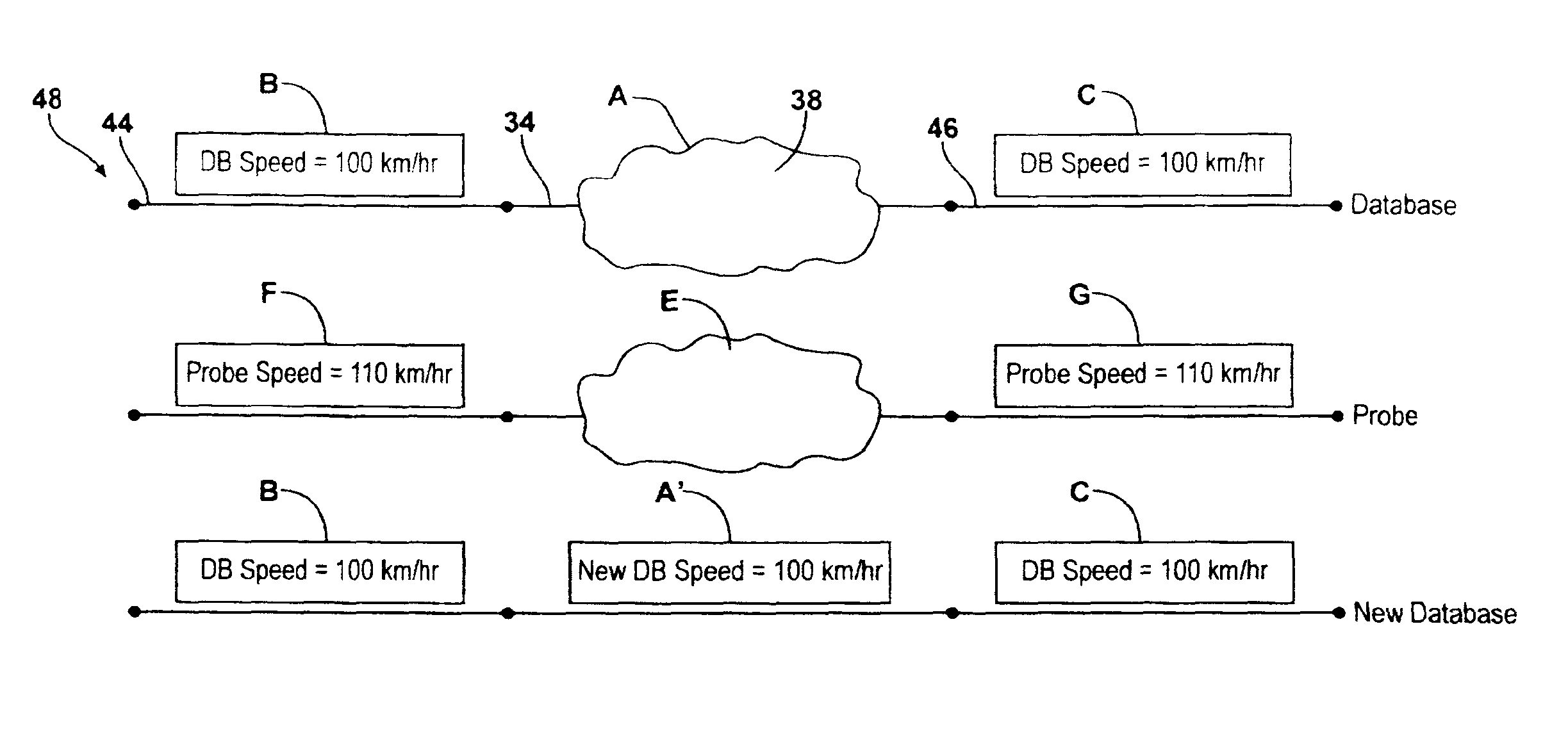Method of verifying or deriving attribute information of a digital transport network database using interpolation and probe traces