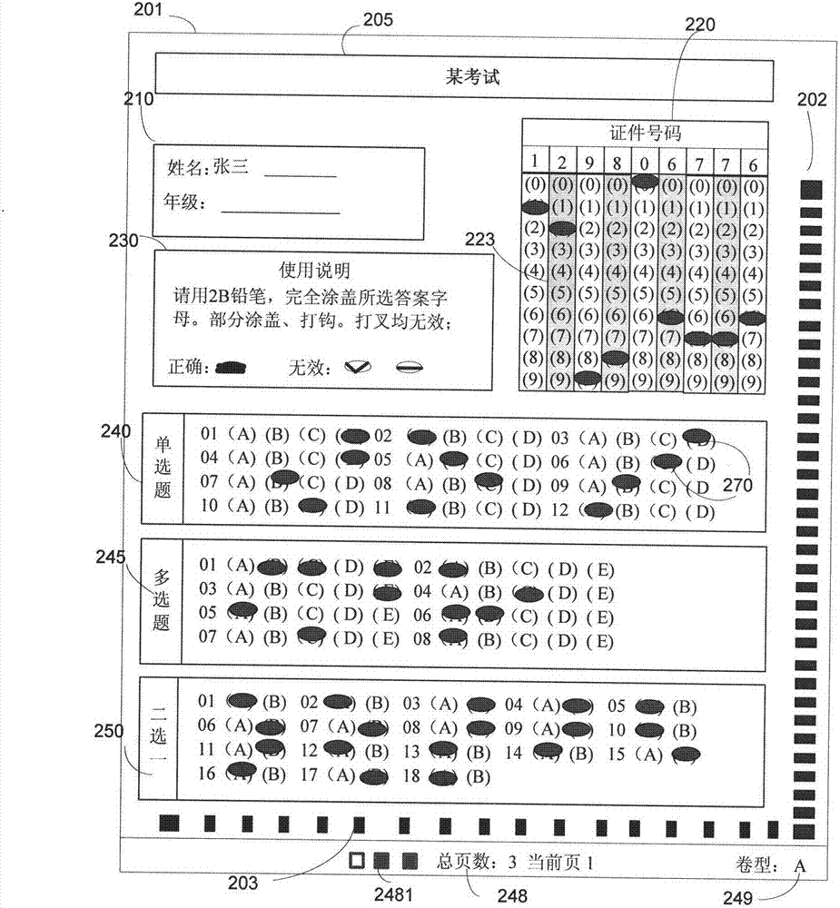 Method for implementing electronic edition standard answer, and application system thereof