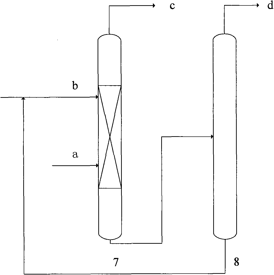 Method for extracting, distilling and separating acetonitrile-phenylmethane by utilizing dividing-wall rectifying tower