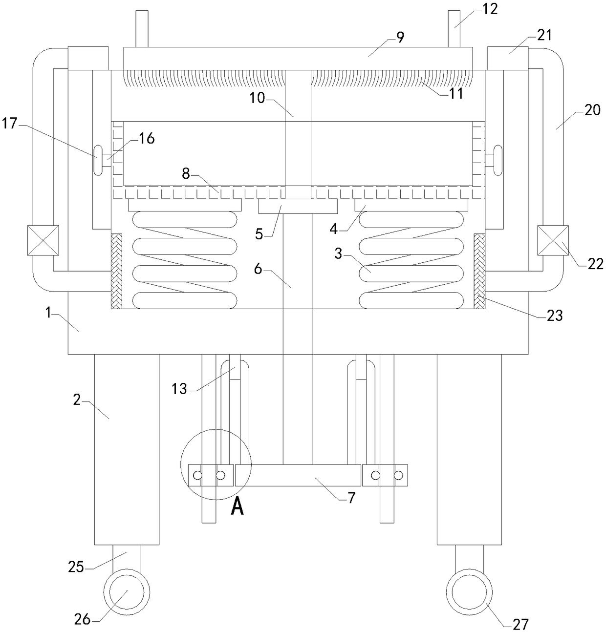 Part cleaning device for fire-fighting equipment production