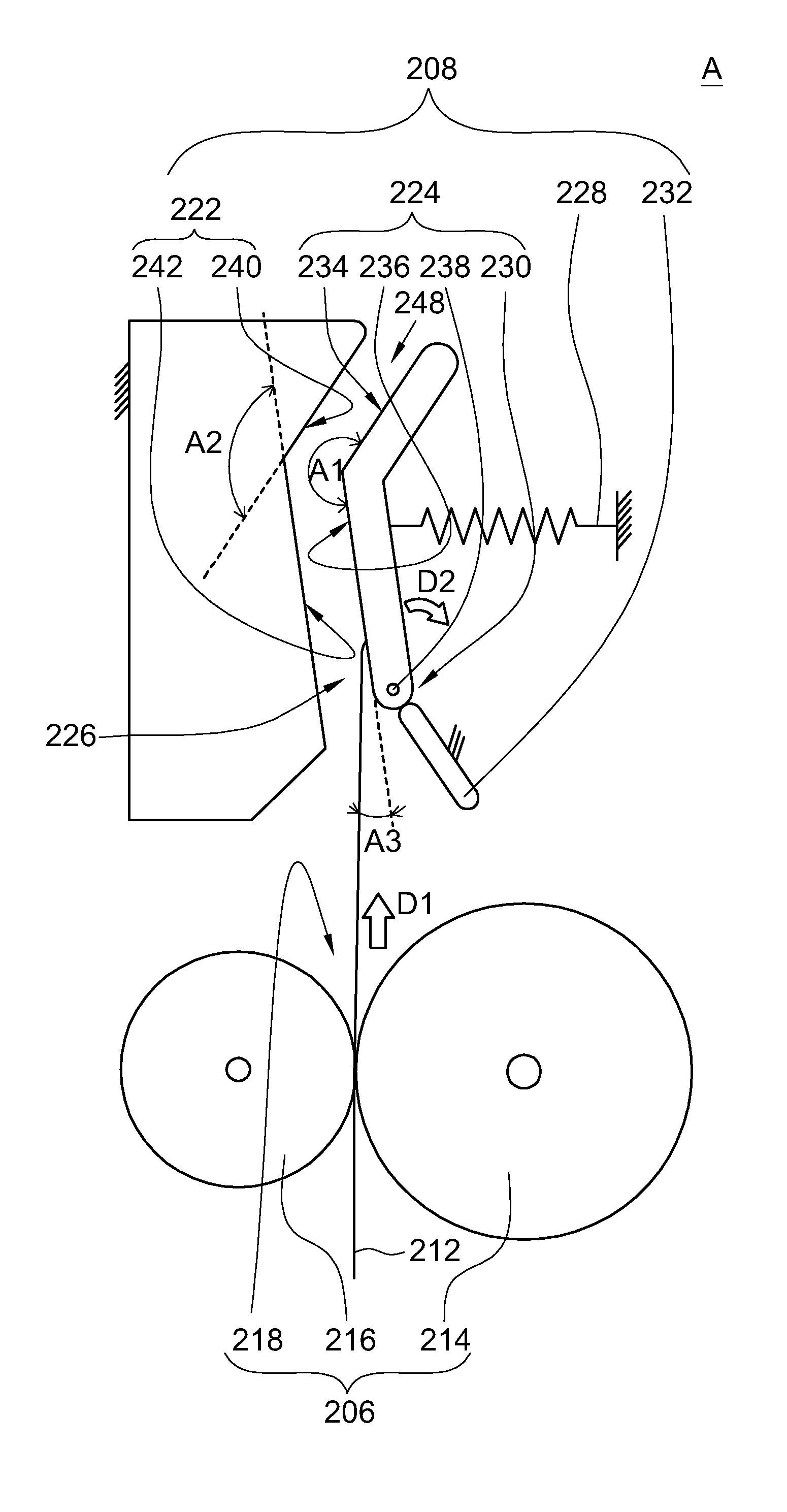 Paper guiding mechanism and printer using the same