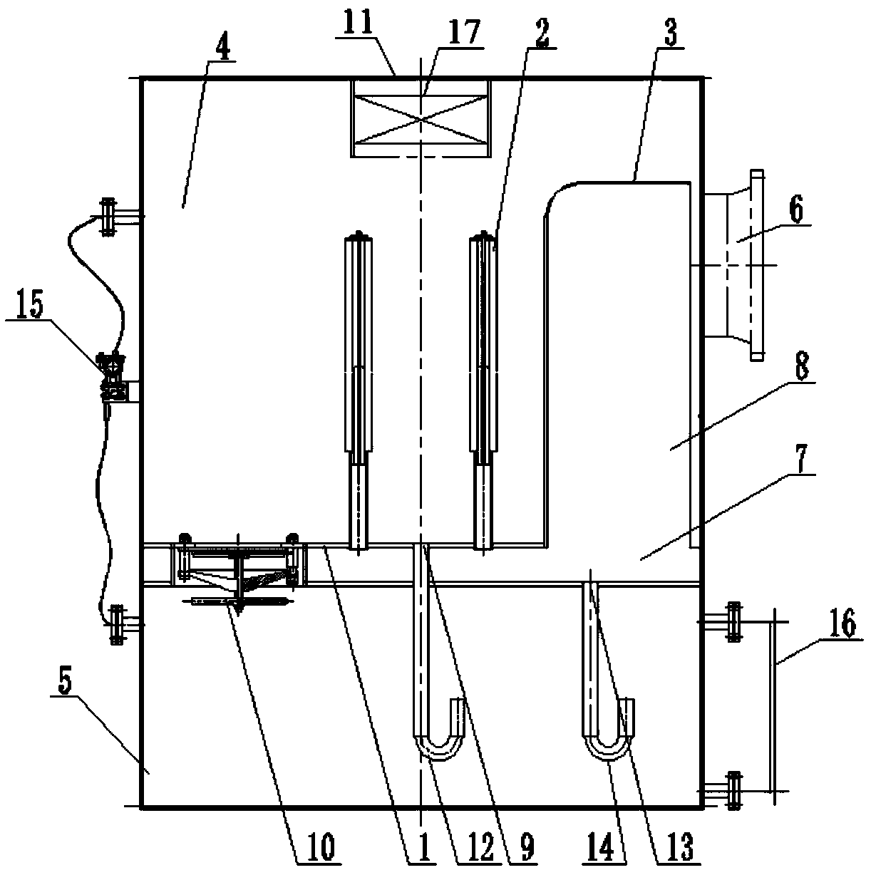 Recovery device for gas-liquid separation of tail gas