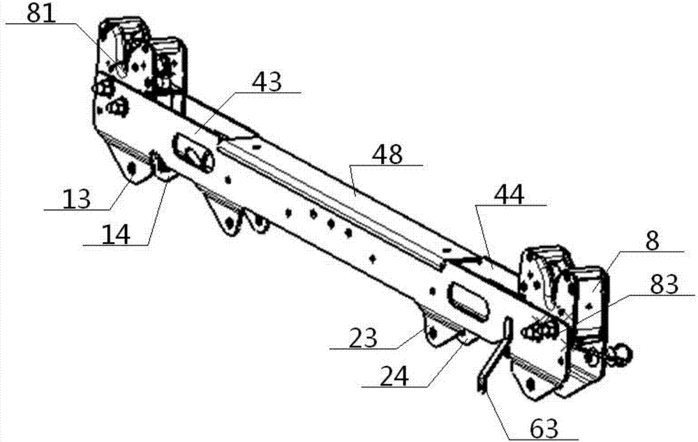 Suspension beam assembly for rear suspension