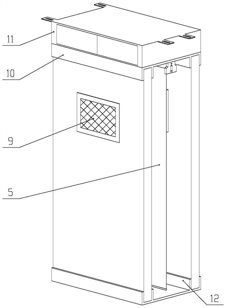 Hollow breathable glass partition with built-in roller shutter