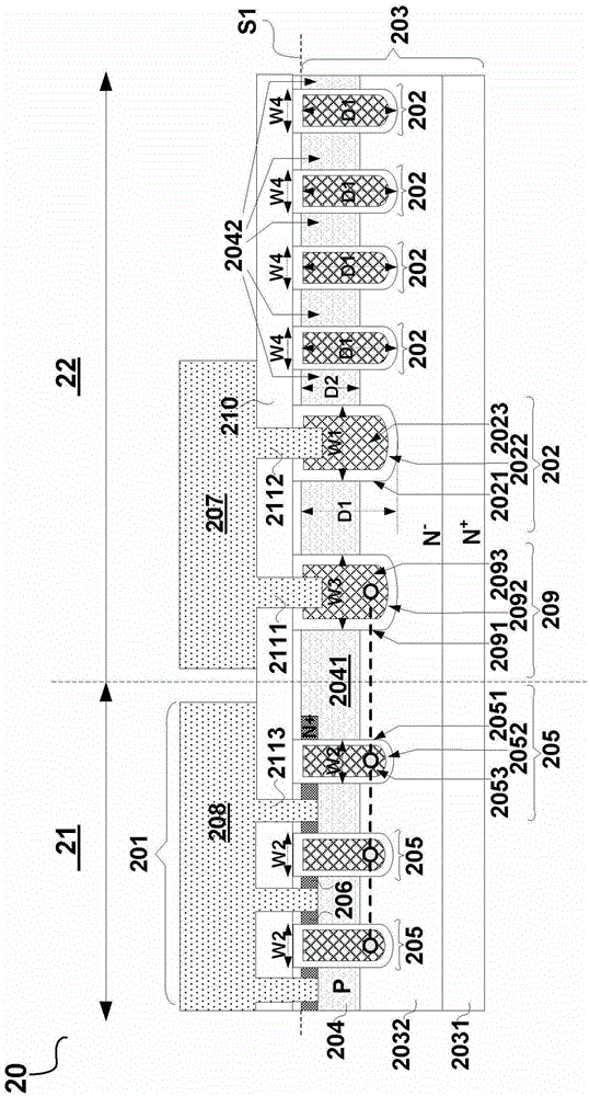 Field-effect transistor, edge structure and related manufacturing method