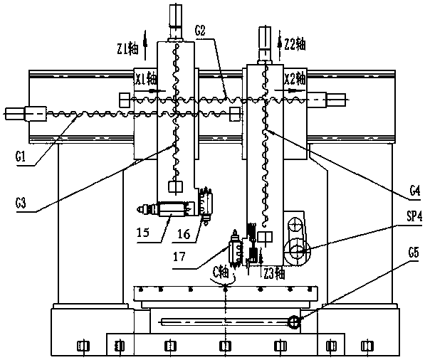 Large gantry polar coordinate CNC gear compound chamfering machine tool