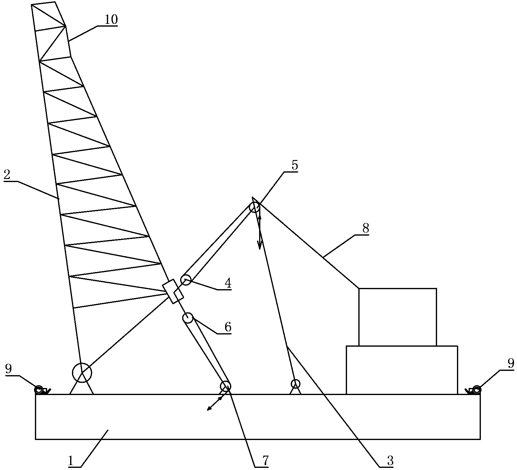 Pile driving mechanism for pile sinking at overwater contracted shallow water area