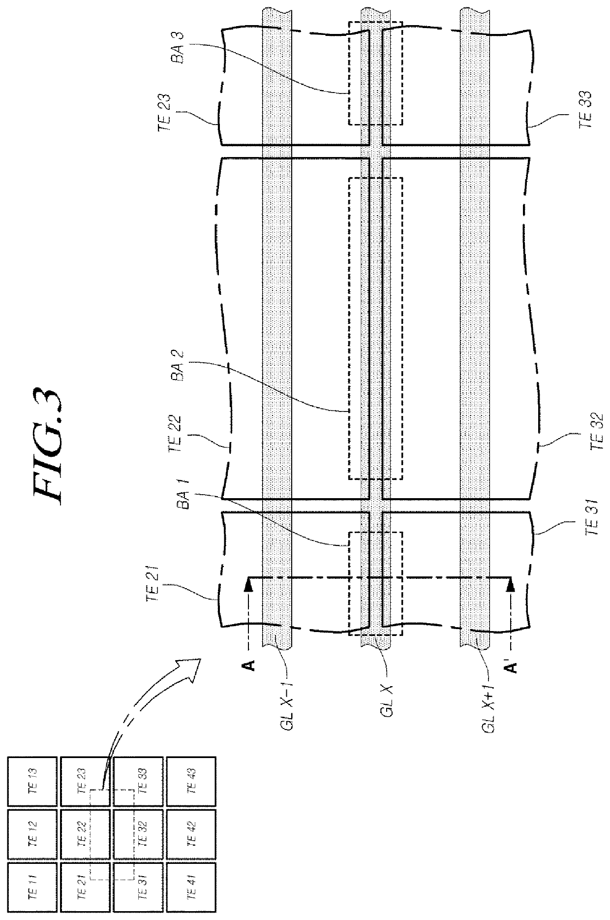 Display panel having built-in touchscreen and touch display device including the same
