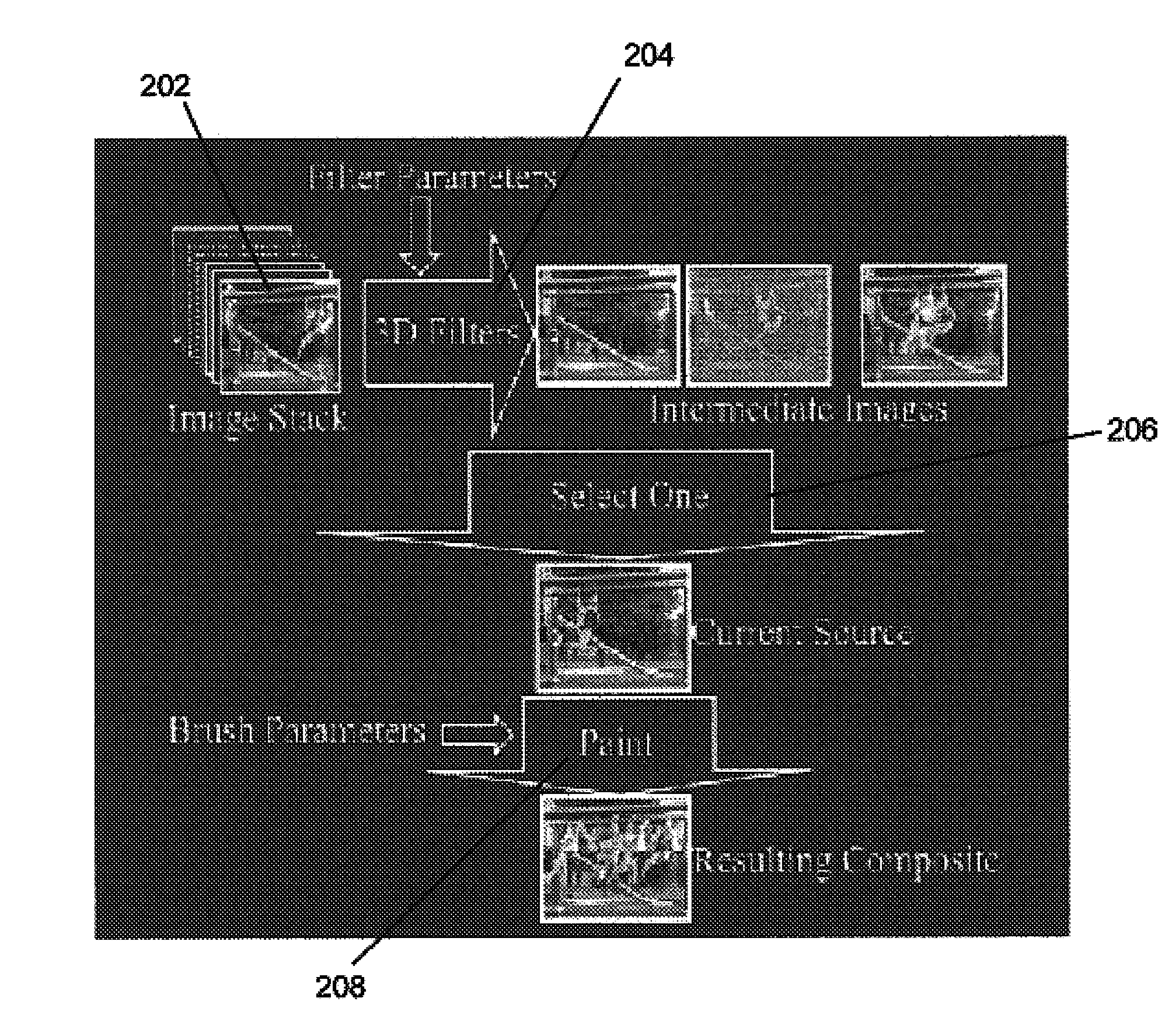 System and method for image editing using an image stack