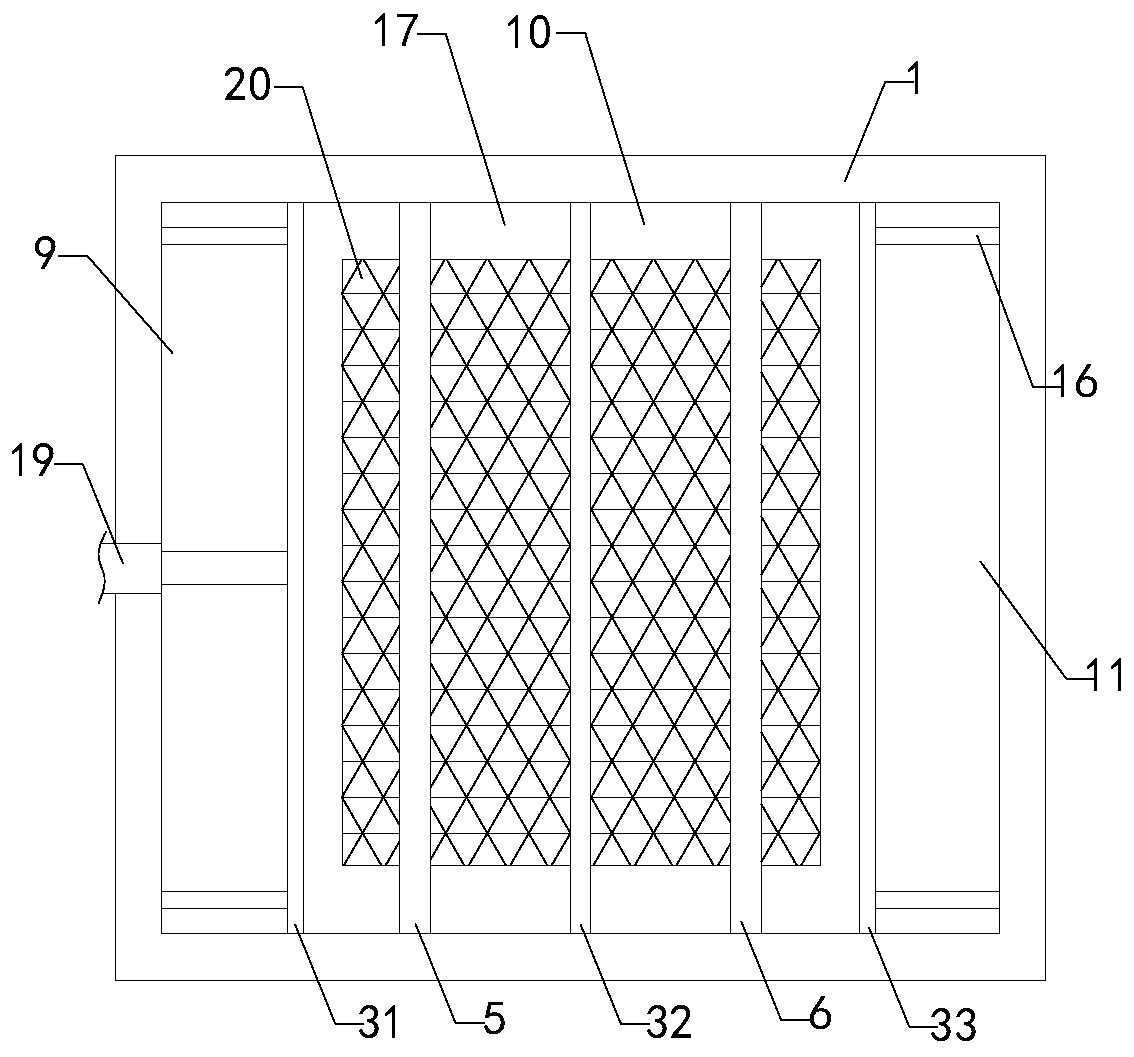 A flue gas treatment device for power cord production