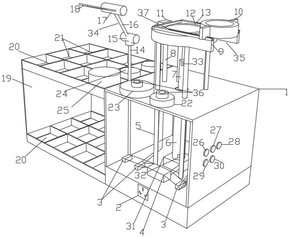 A semi-automatic demolding integrated machine and demolding method for large and small Marshall test pieces