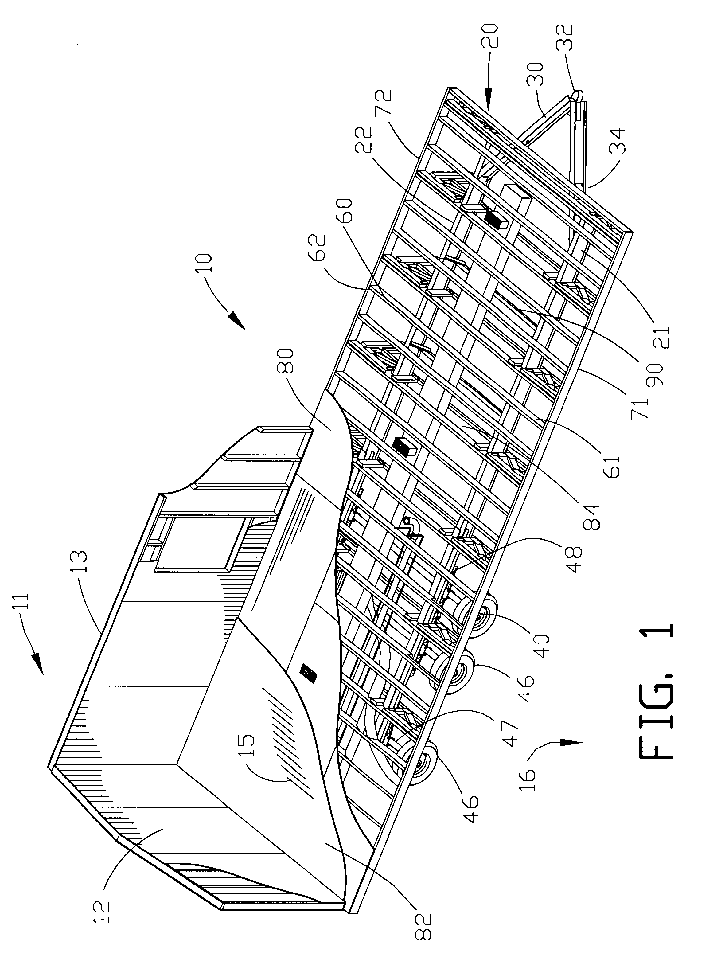 Frame for transporting a building structure on a wheel assembly