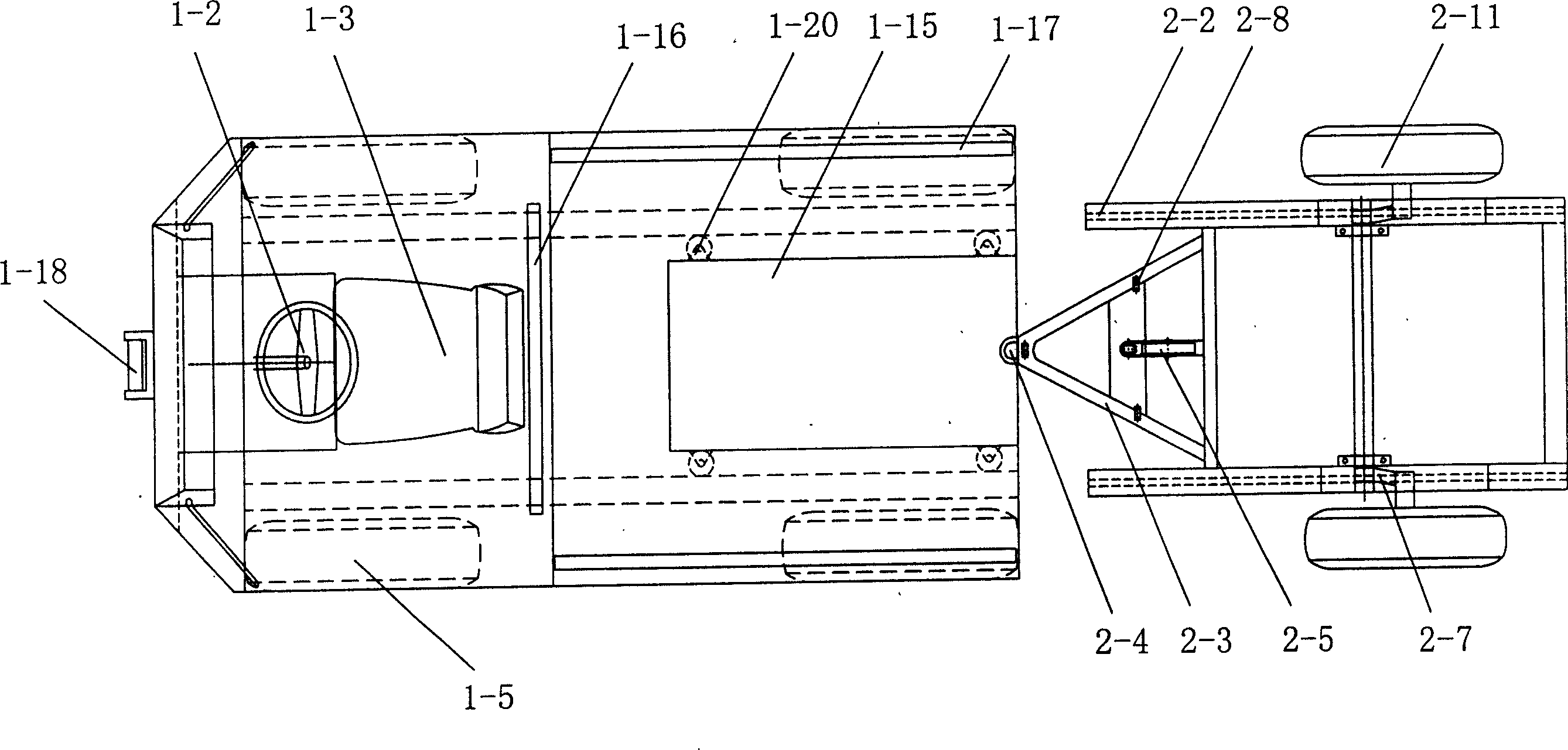 Light hill side transportation vehicle capable of loading transfer