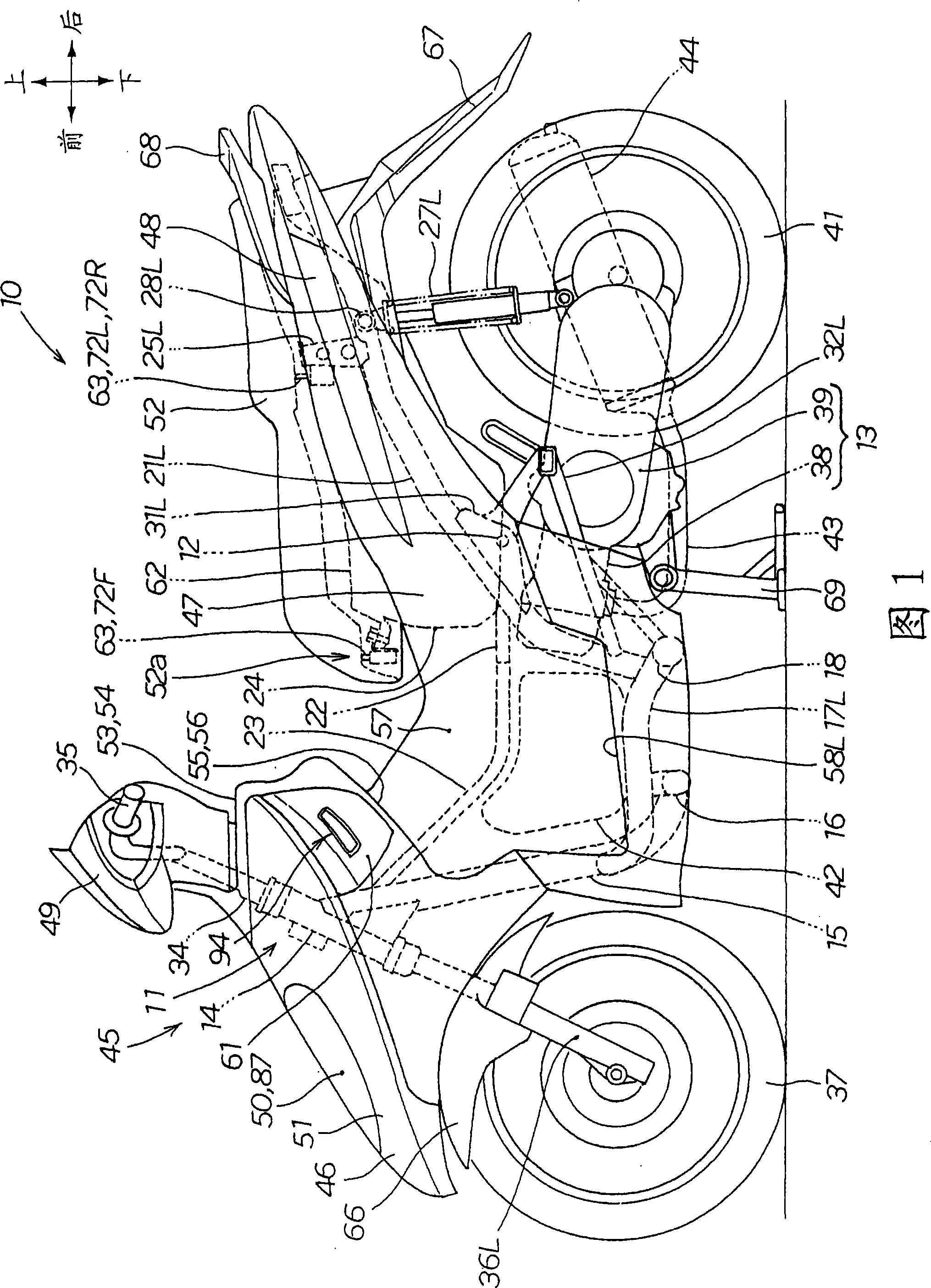 Article storing structure for vehicle