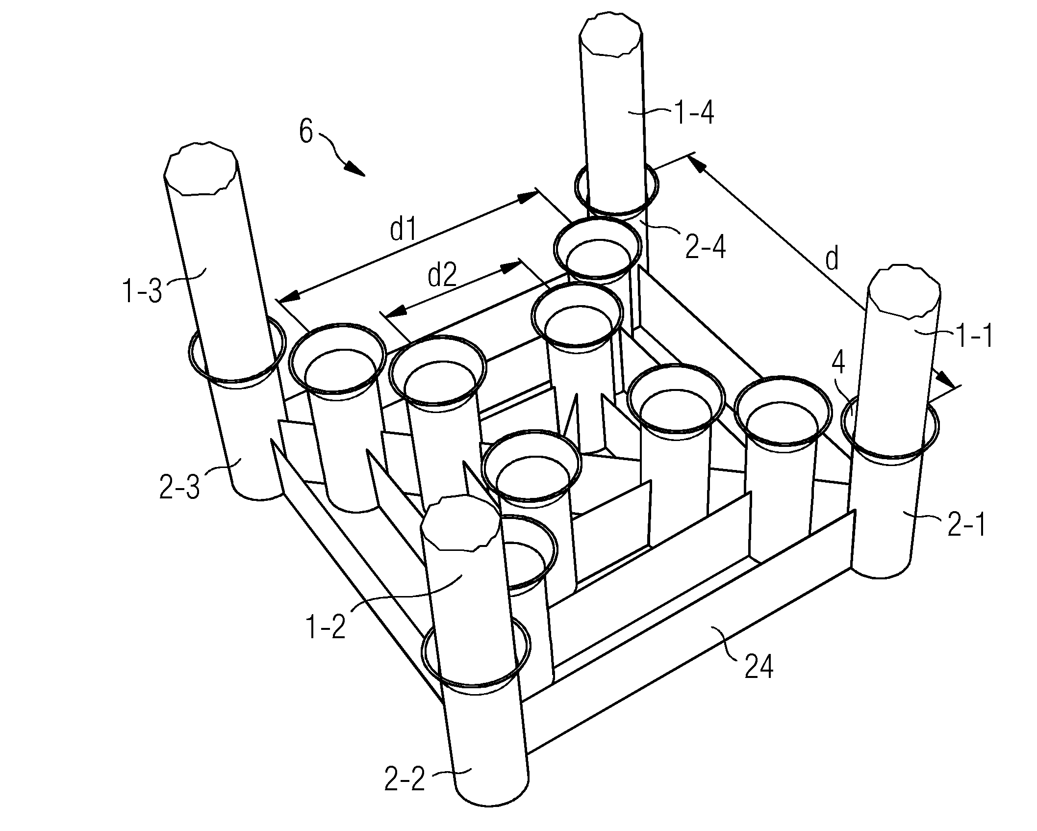 Method and device for driving a multiplicity of piles into a seabed