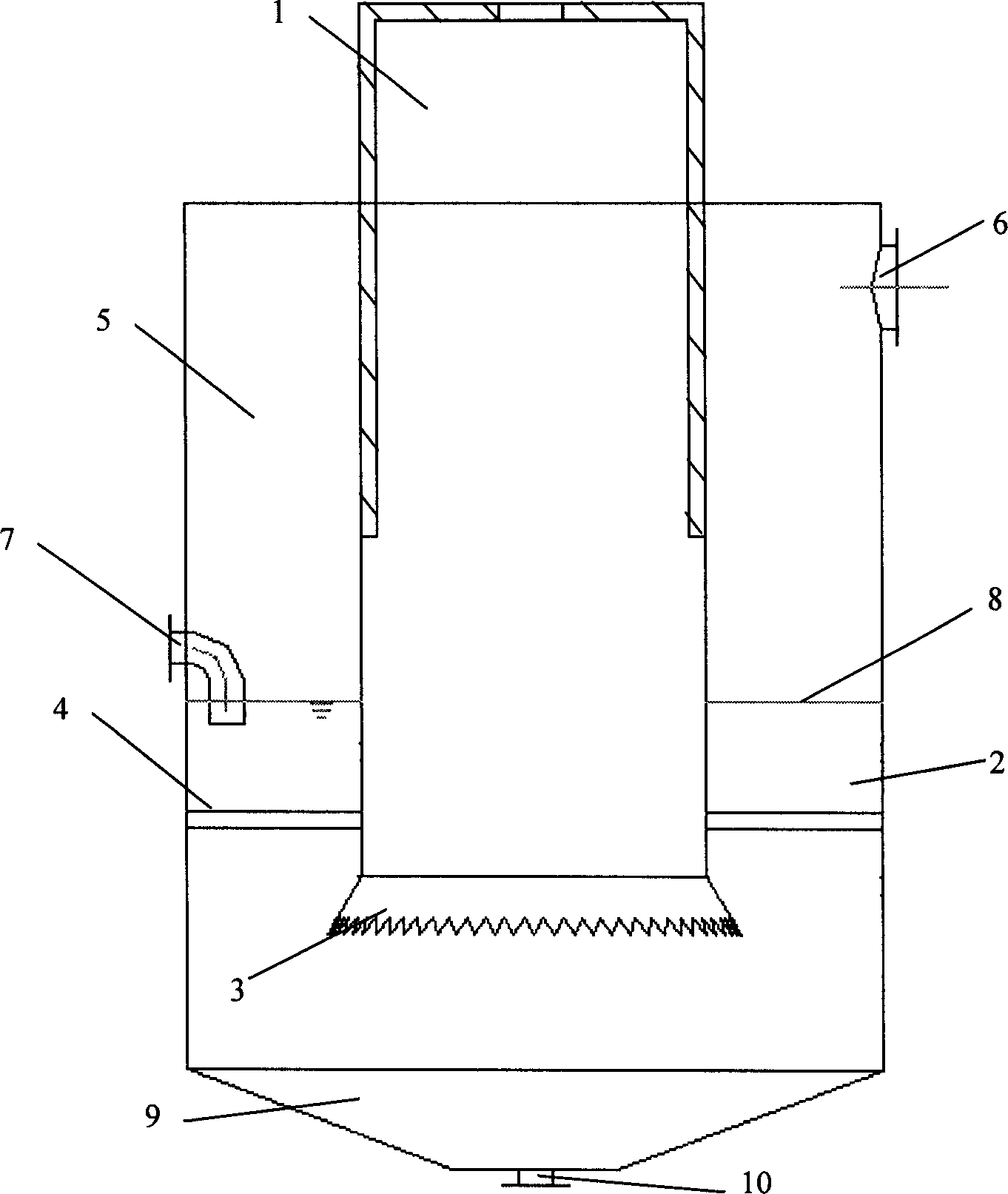 Integrated immersed burning evaporator of concentrated percolate