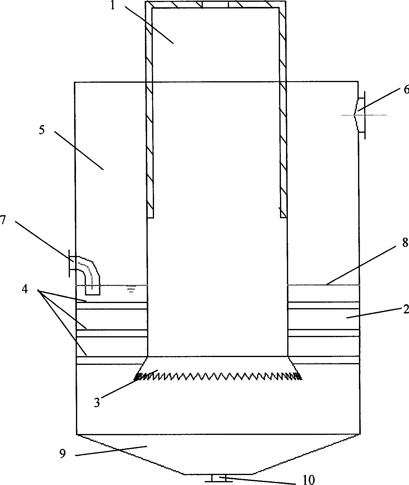 Integrated immersed burning evaporator of concentrated percolate