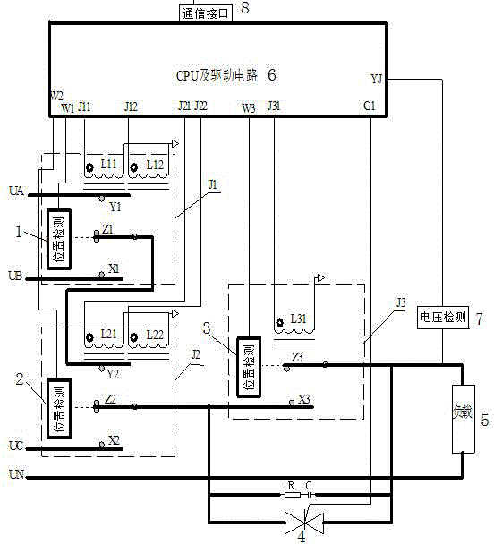 One-out-three load transfer switch module