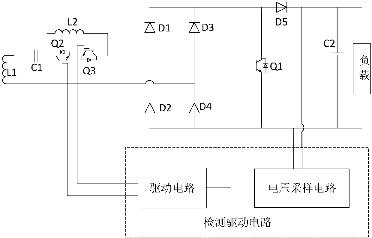 Receiving end circuit for wireless charging and vehicle using same