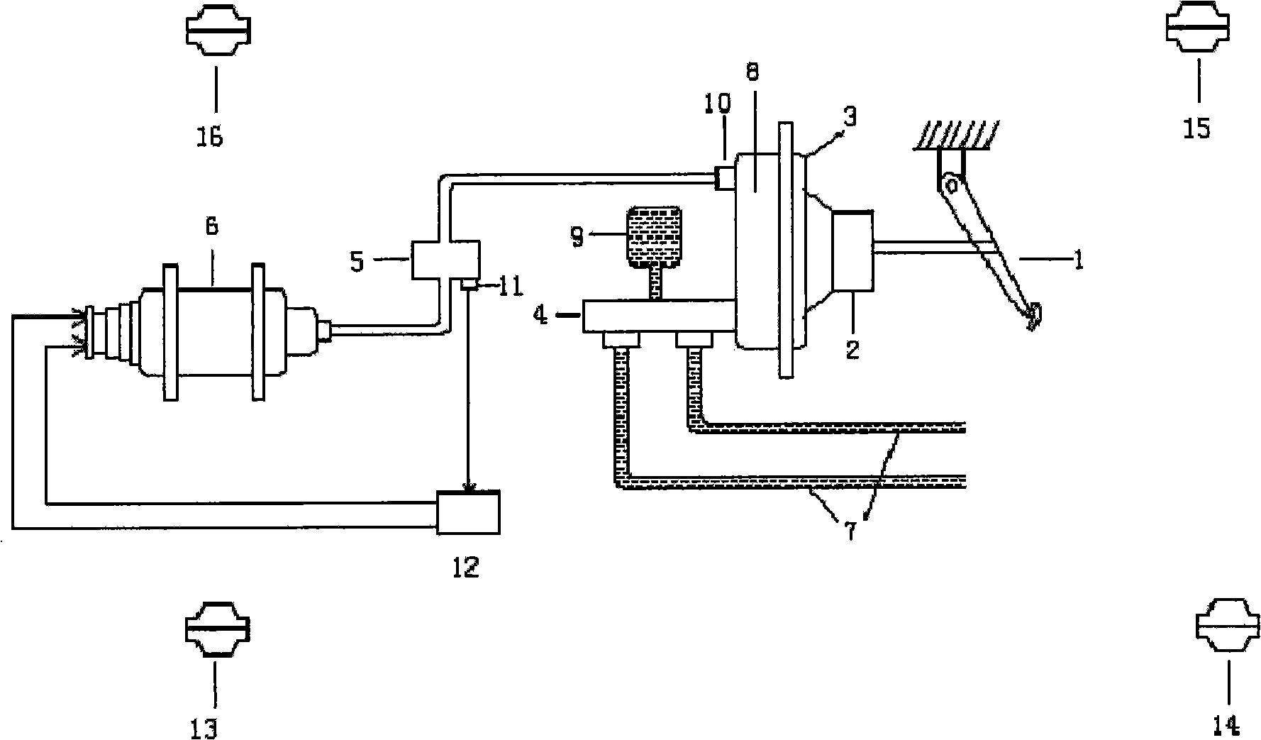 Brake vacuum booster device for electric automobile and control method thereof
