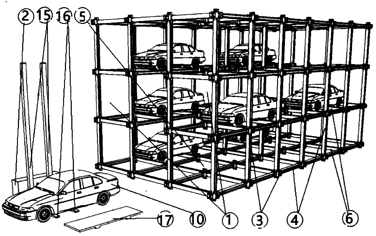 Box-type steel structure rapidly-assembled stereo parking lot