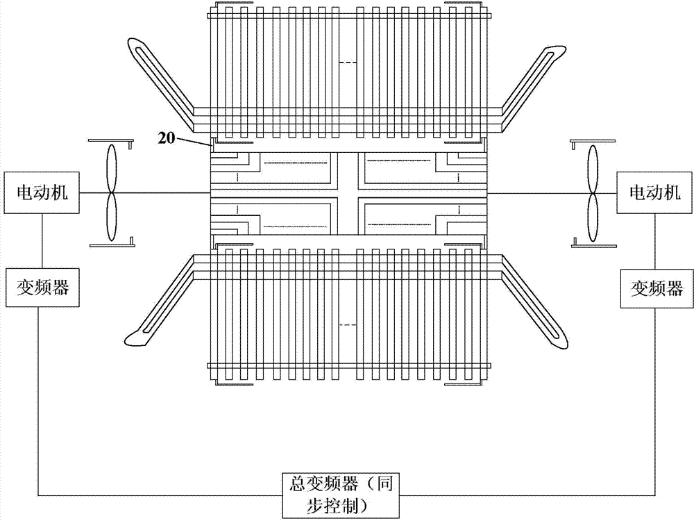 Device for measuring flow and wind velocity of stator and rotor of large power generator
