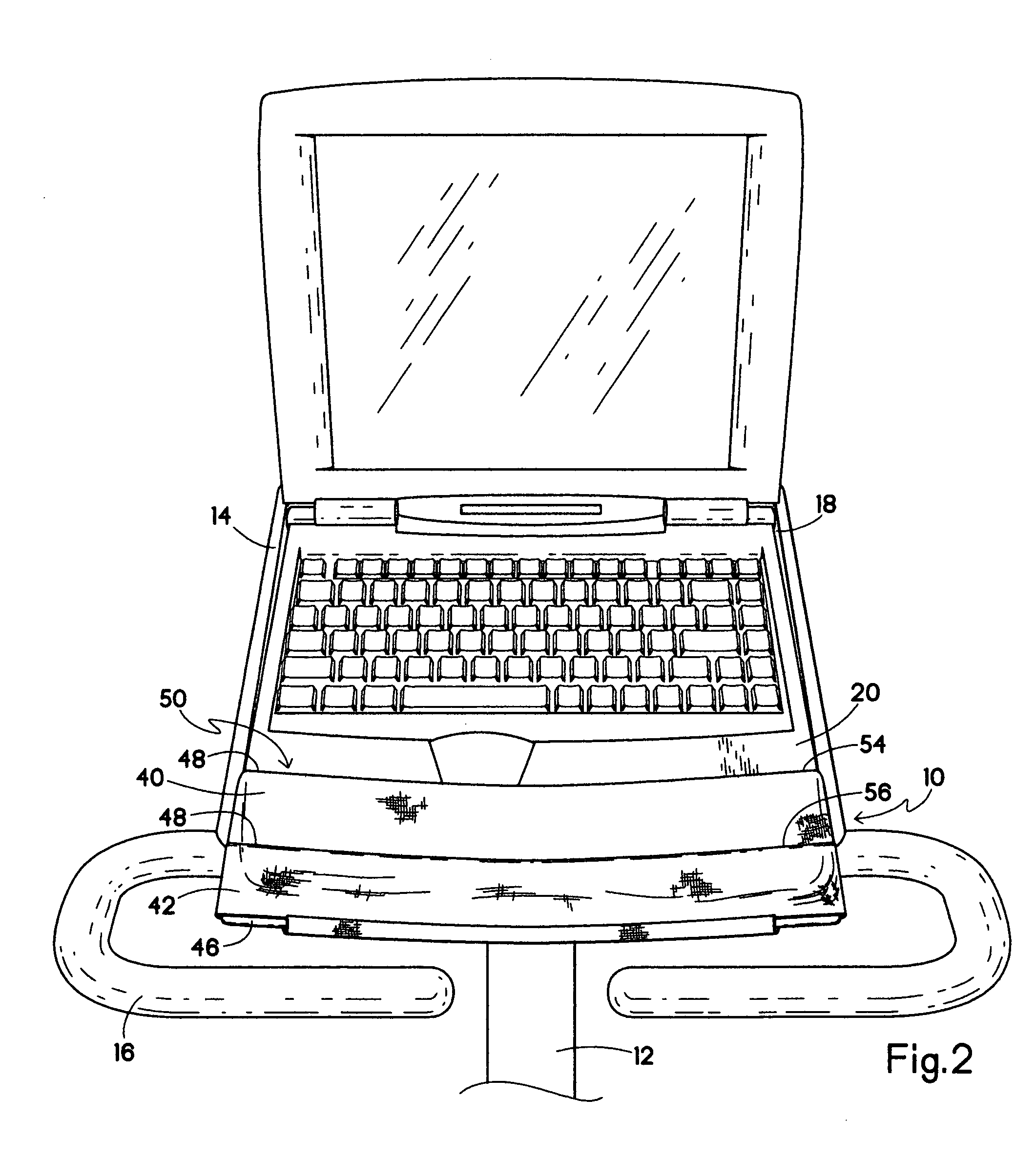 Laptop holder for exercise apparatus