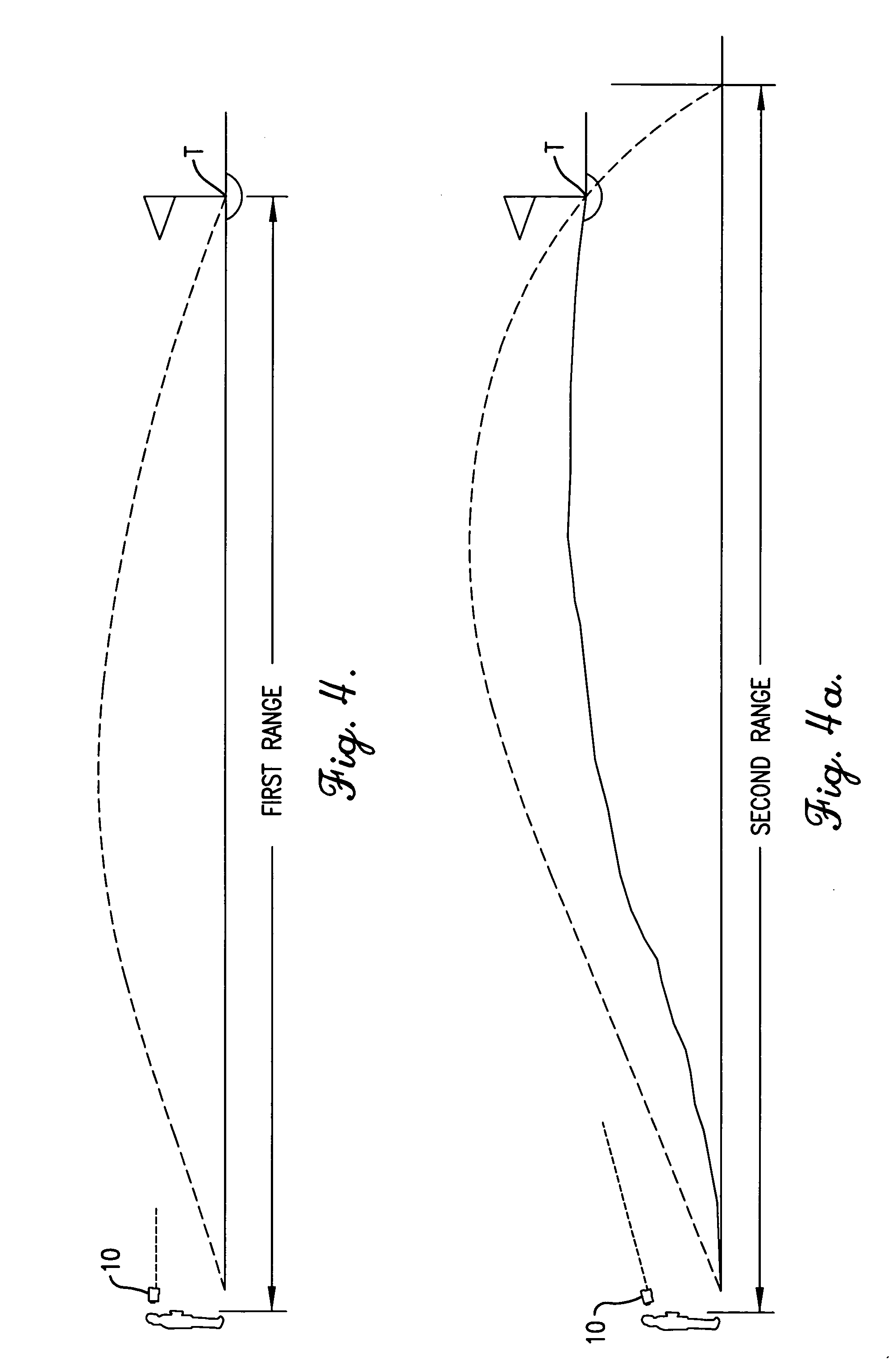 Method, device, and computer program for determining a range to a target