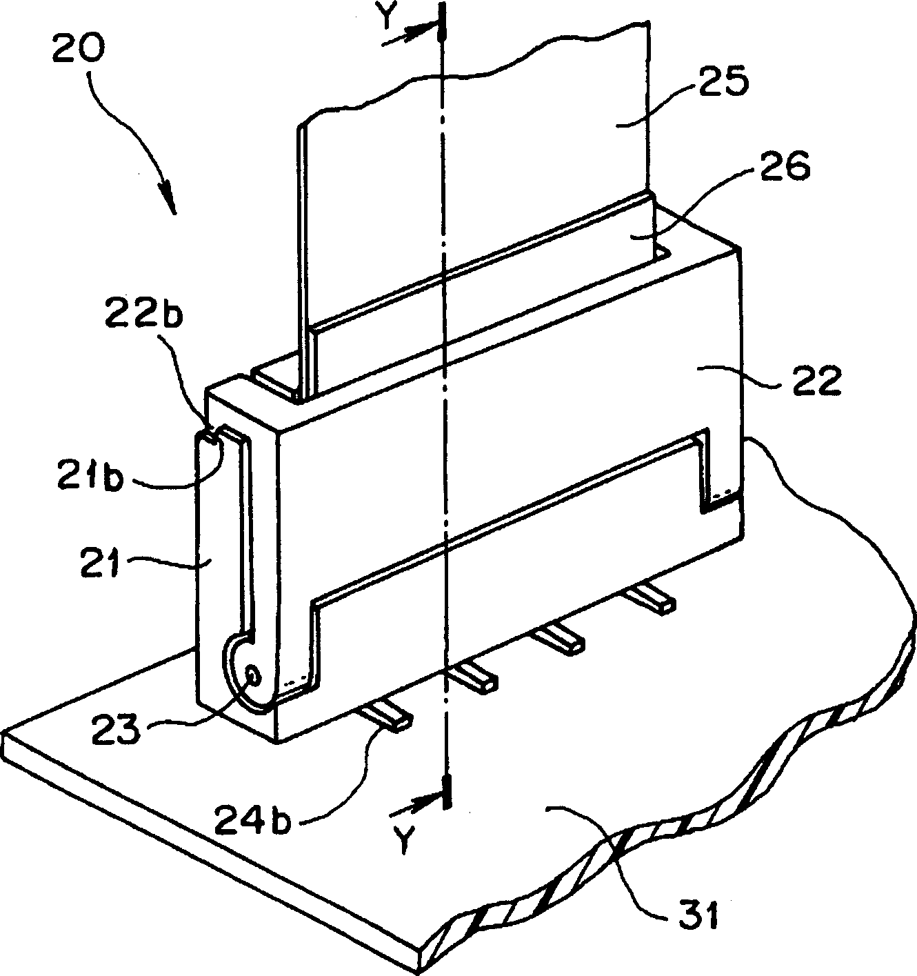 Connector for connecting flexible printed circuit tobard and flexible printed circuit board for connecting