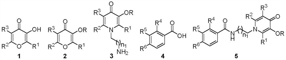 Formamide pyridone iron chelating agent derivative with potential multi-target anti-AD activity as well as preparation method and application thereof