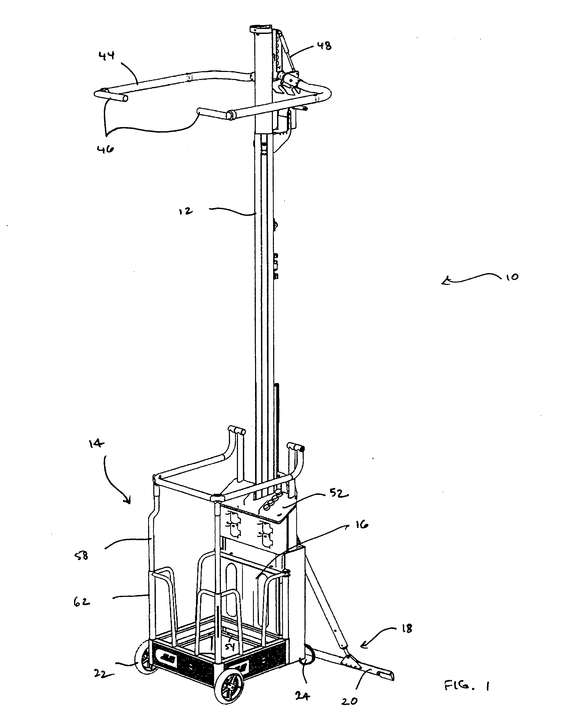 Mast lift machine