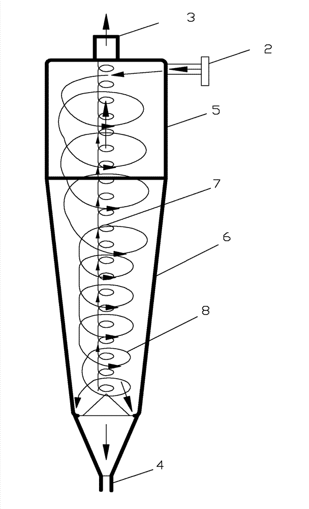 Cyclone for realizing solution cavitation and separation and separation method