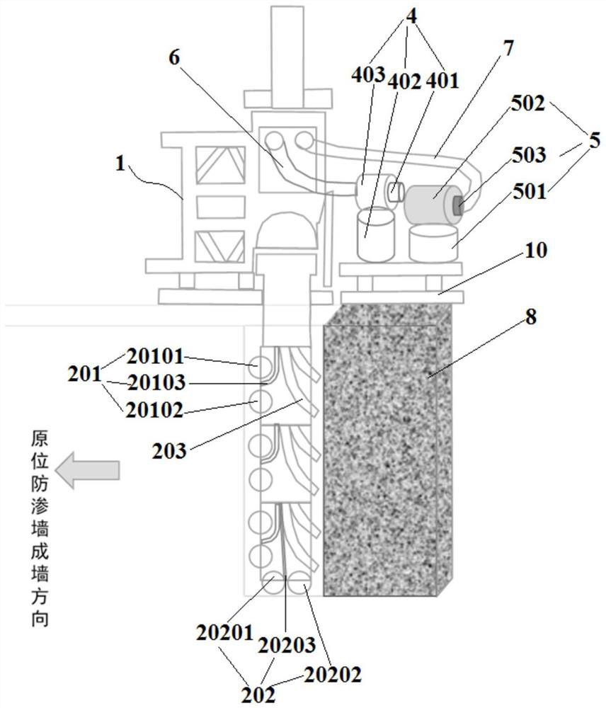 Joint-free continuous in-situ diaphragm wall construction device and curtain construction method