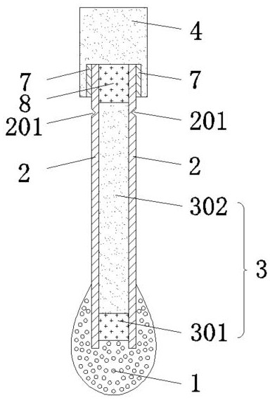 Cotton swab with liquid storage structure