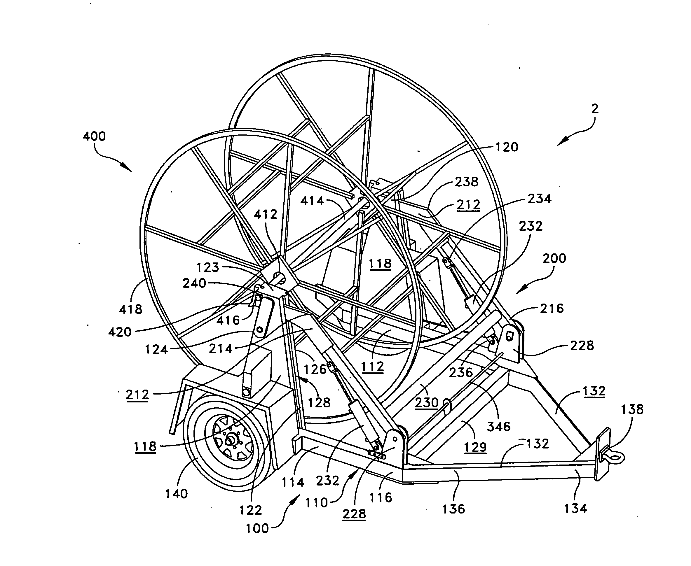 Cable reel trailer